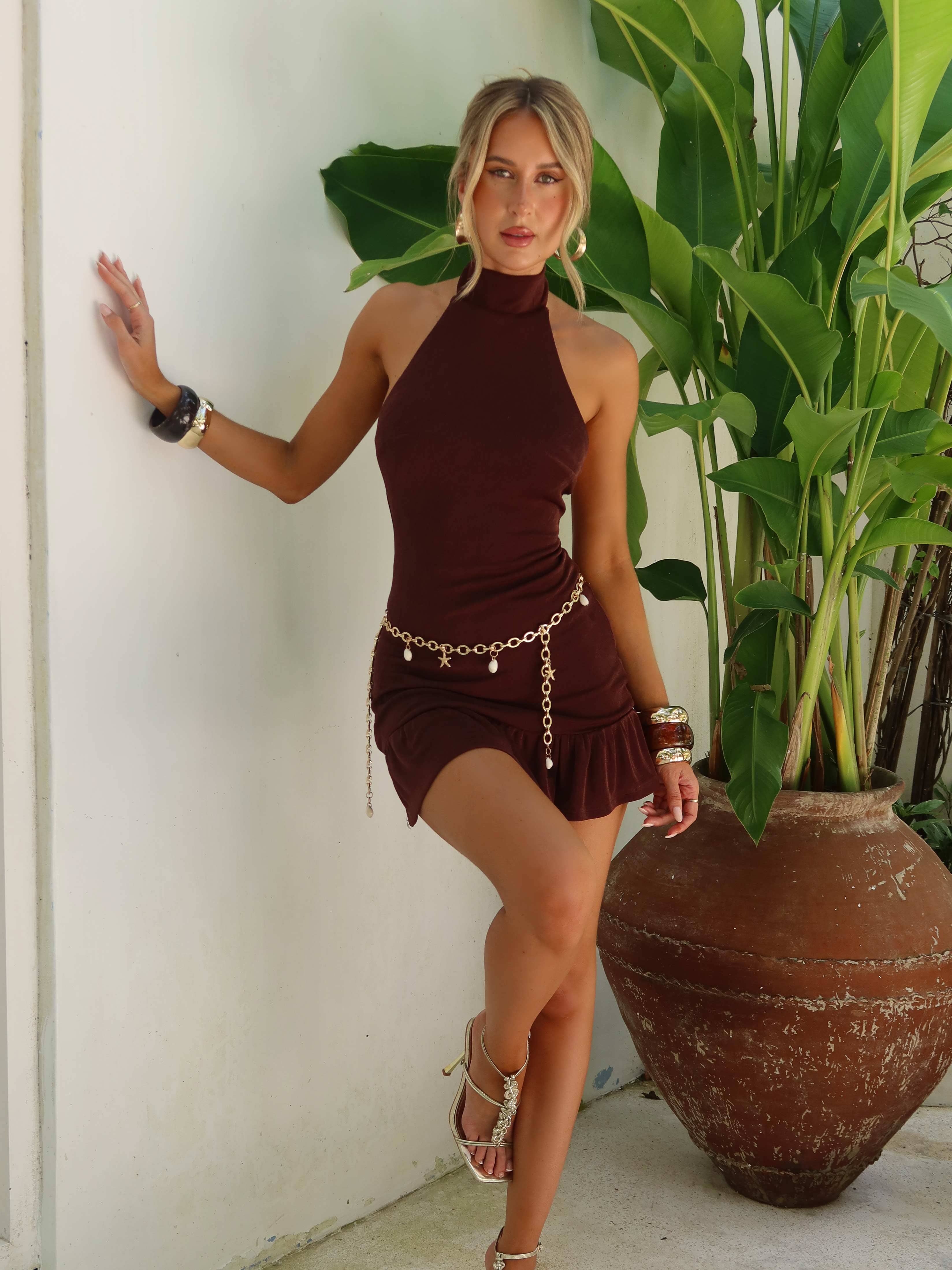 ROLO MINI DRESS CHOCOLATE - Image 6