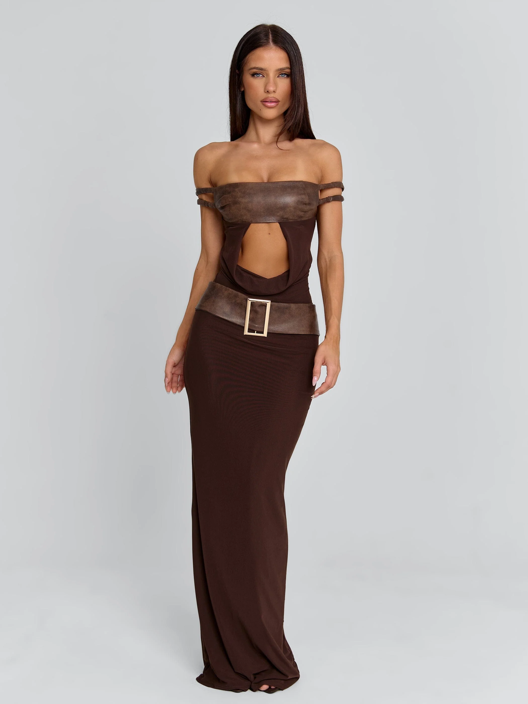 ROZIA MAXI DRESS BROWN - Image 5