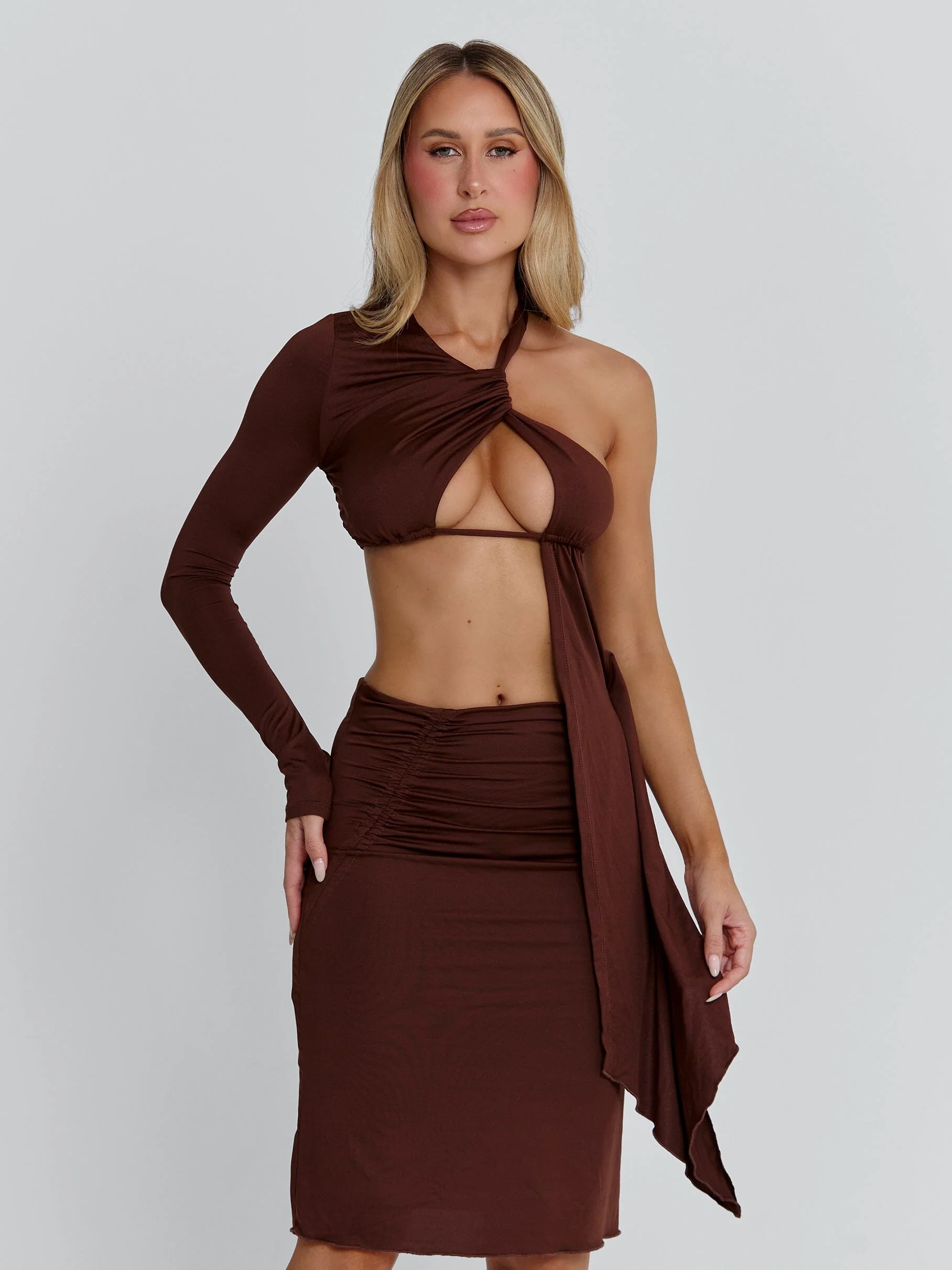 SERNA MIDI DRESS CHOCOLATE - Image 4