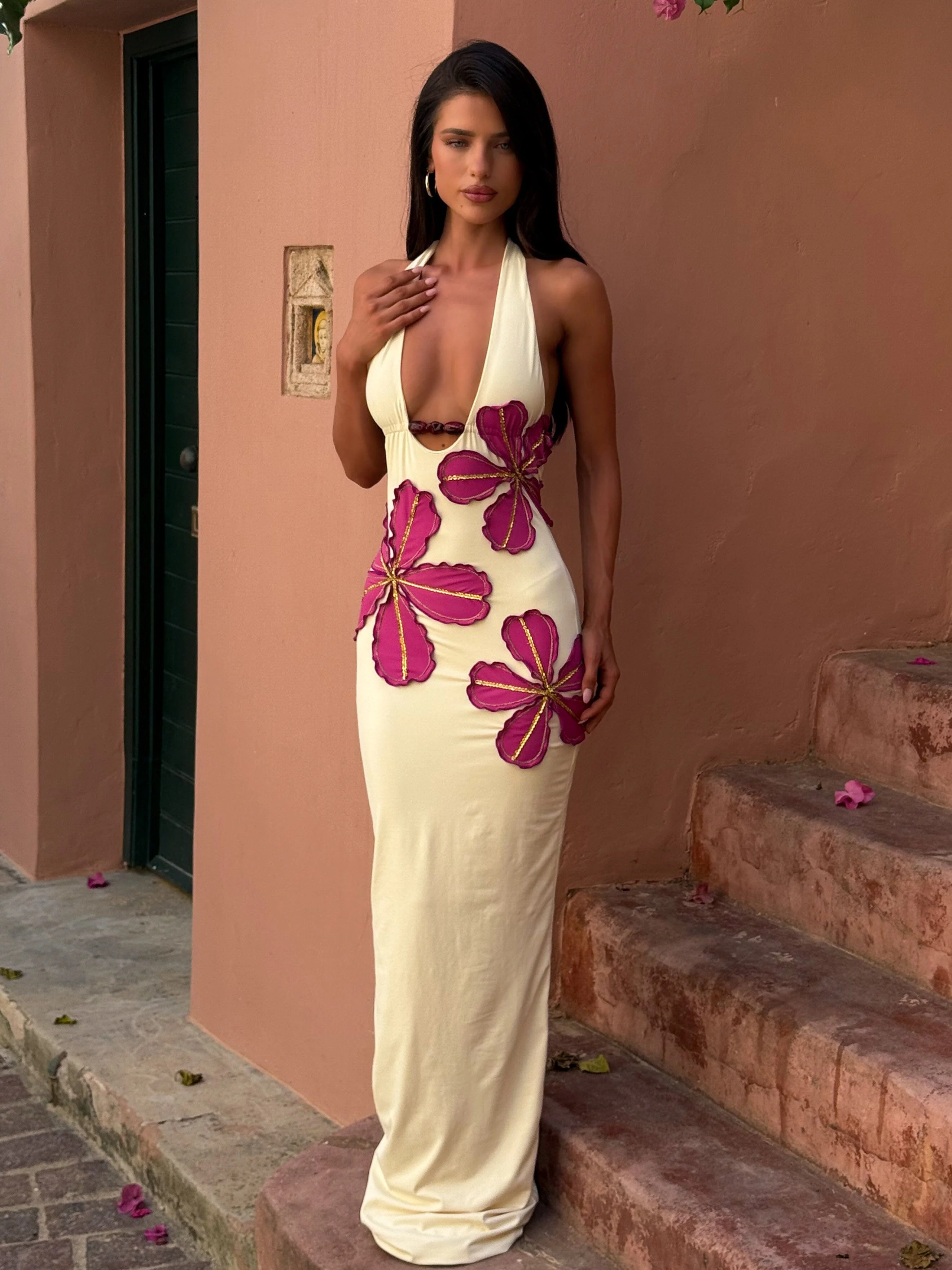 SIYA MAXI DRESS BUTTER CREAM - Image 2