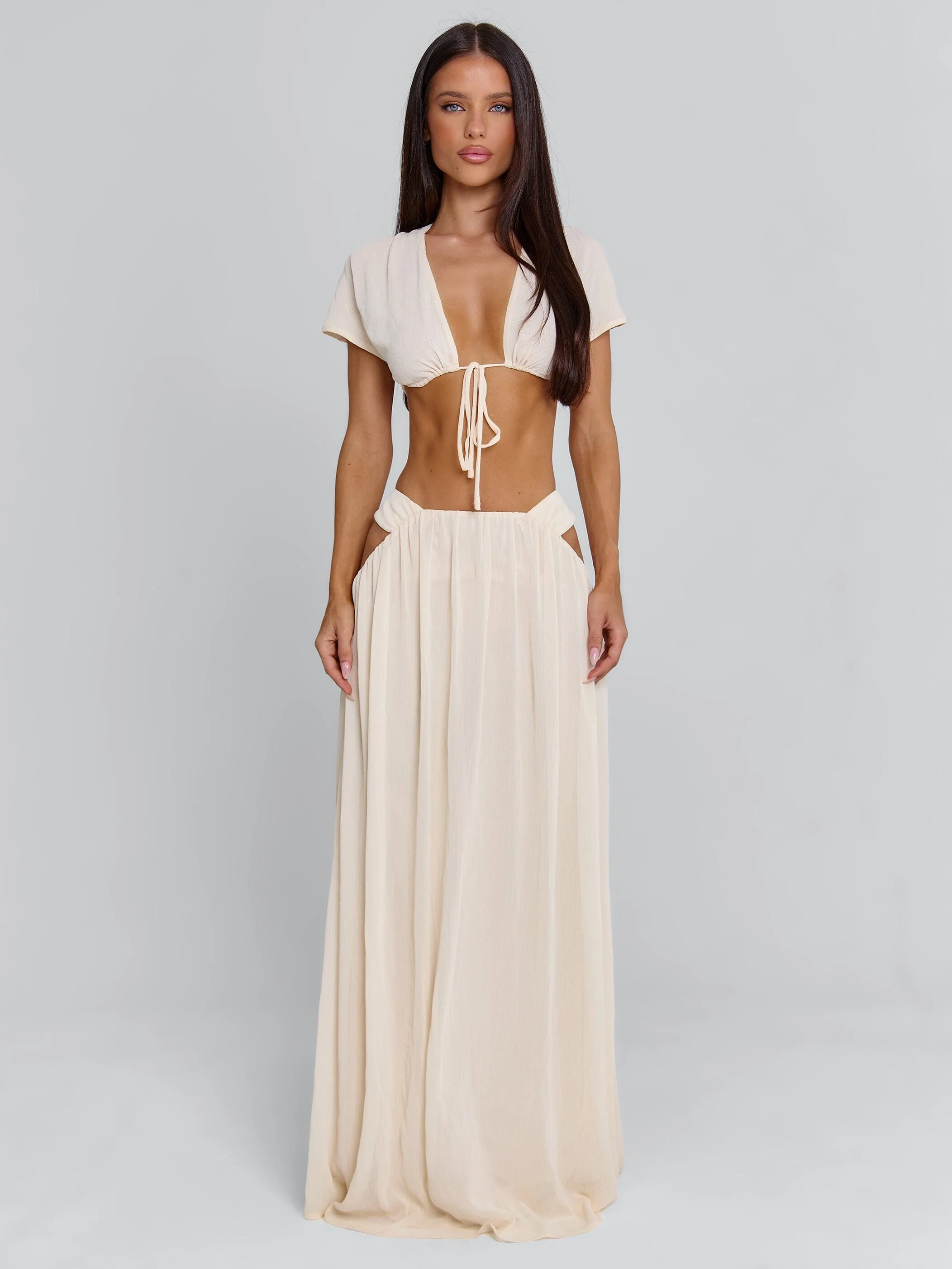 SOLEIA MAXI SKIRT CREAM - Image 2