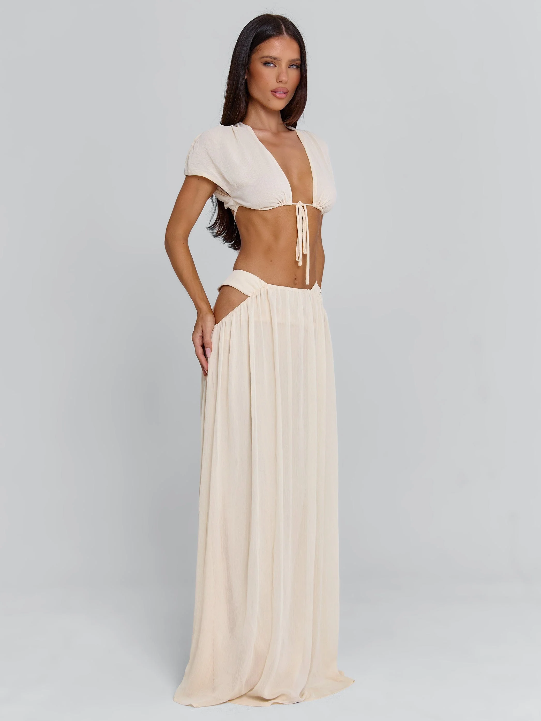 SOLEIA MAXI SKIRT CREAM - Image 7