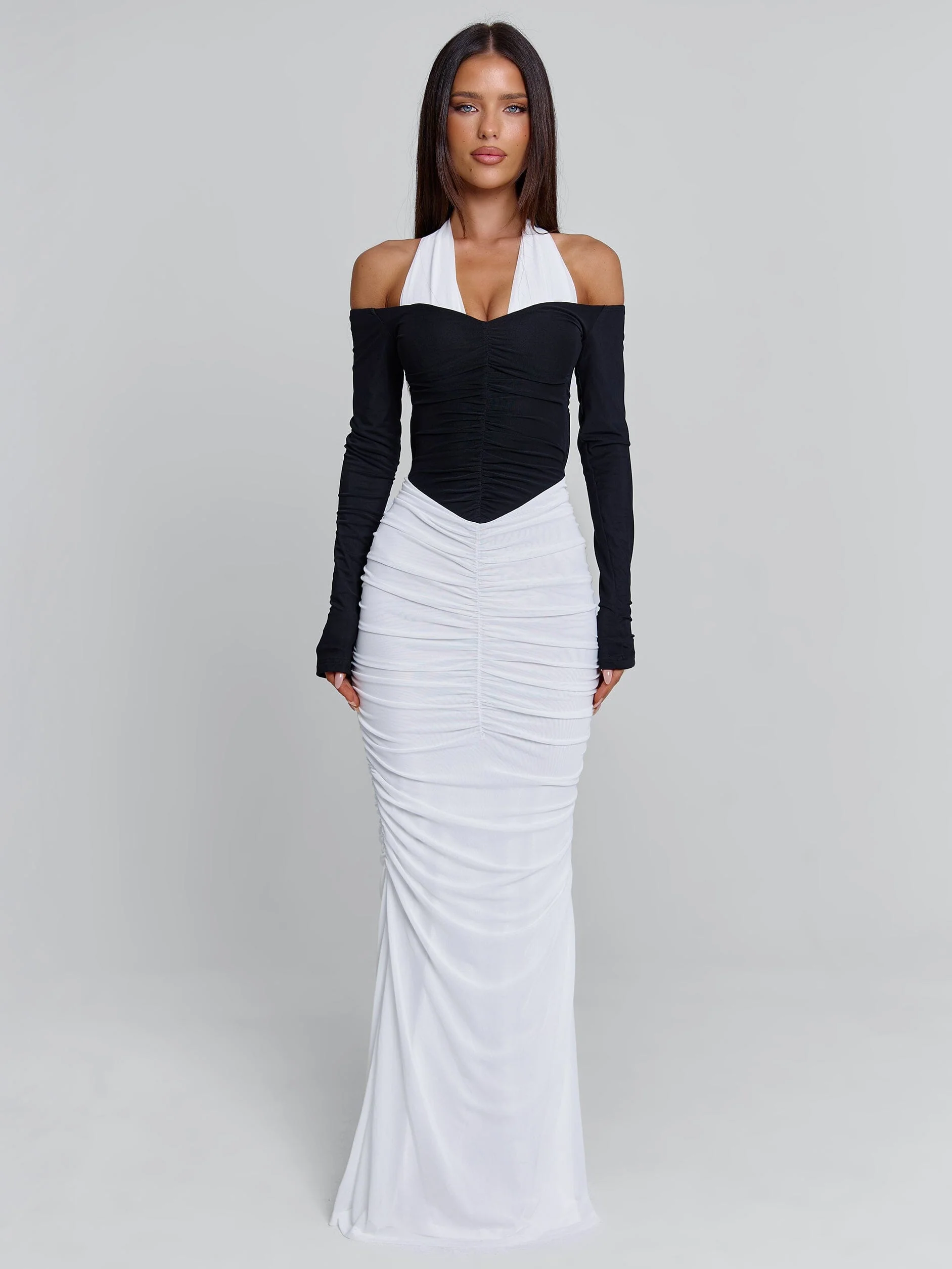 TAHITI MAXI DRESS WHITE/BLACK - Image 6