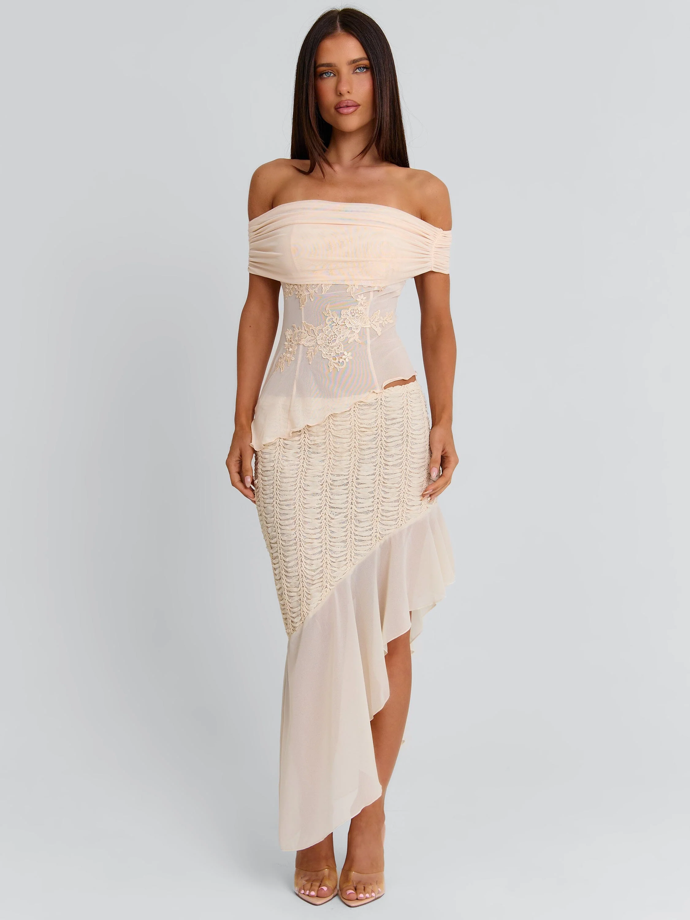 VICTOREA MIDI SKIRT CREAM - Image 4