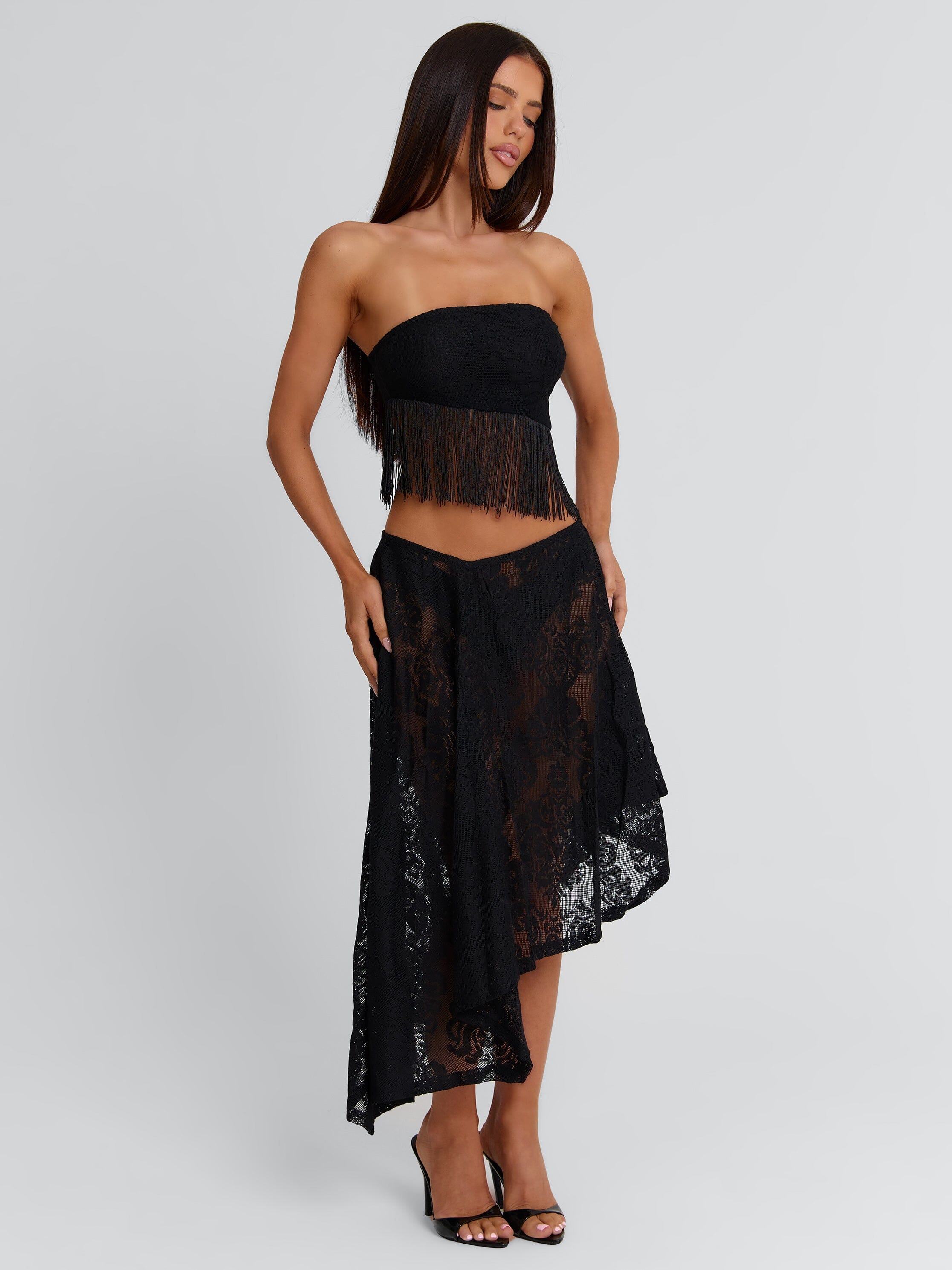 XIMENA MIDI SKIRT BLACK - Image 2