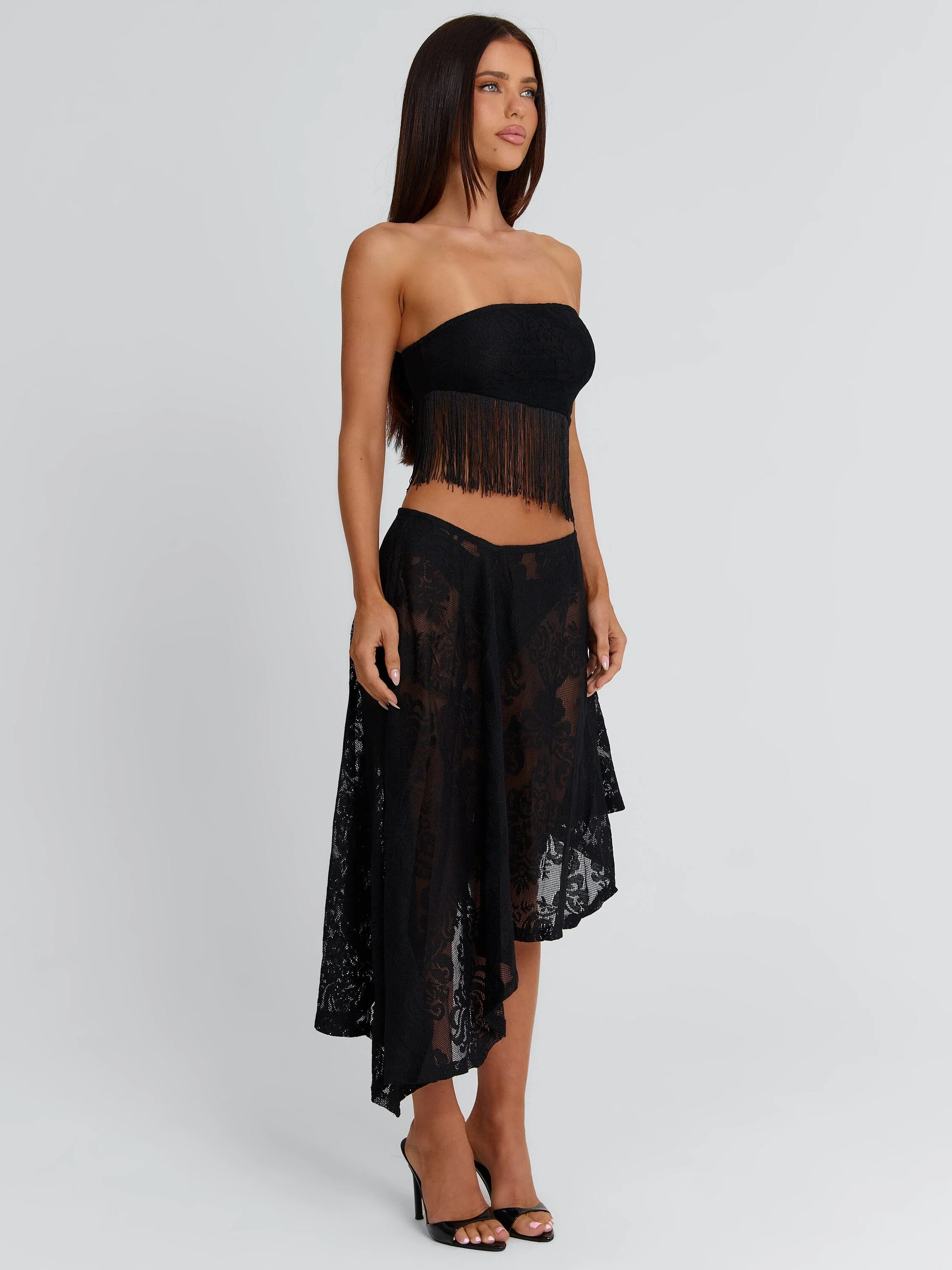 XIMENA MIDI SKIRT BLACK - Image 7