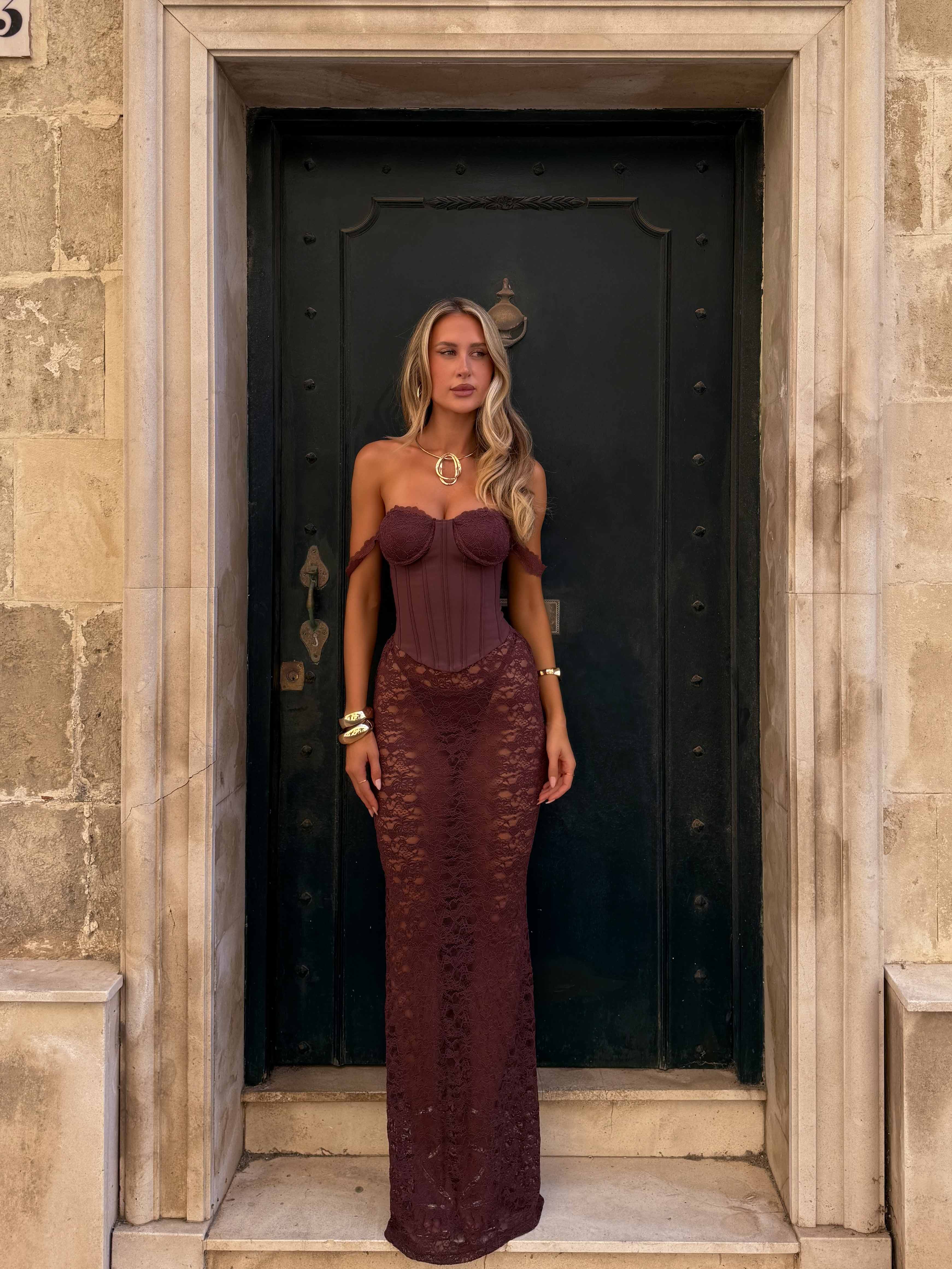 ZANA MAXI DRESS DARK MAUVE - Image 5