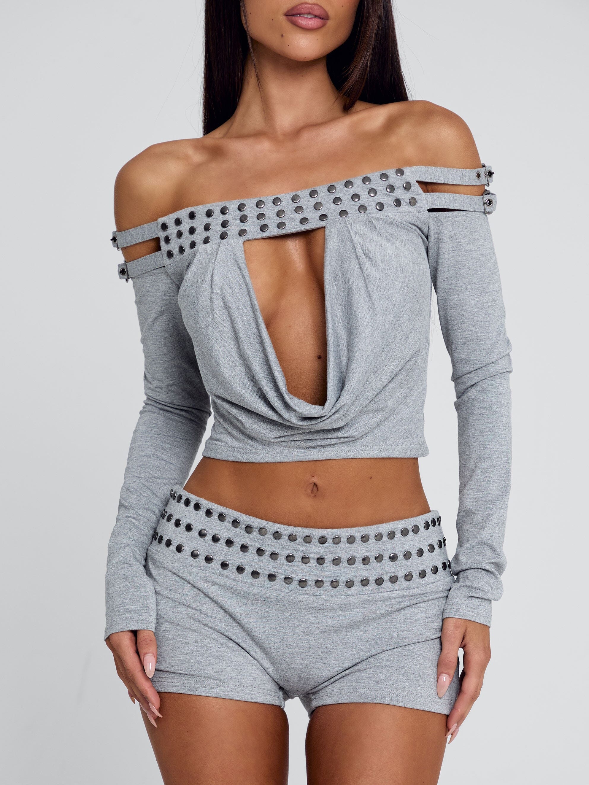 ZAYANA TOP GREY MARLE - Image 3