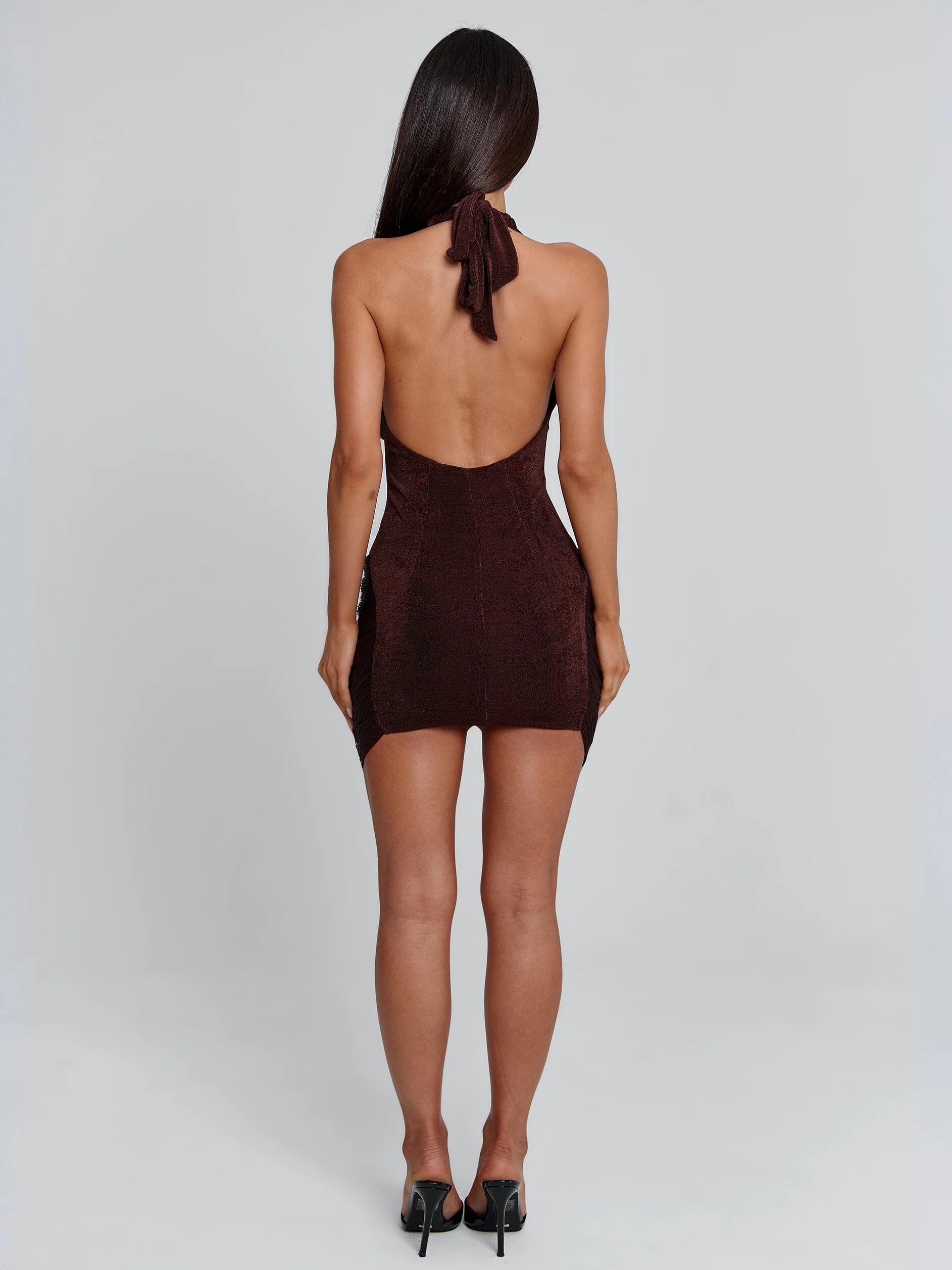 ZEPHYRIA MINI DRESS CHOCOLATE - Image 6