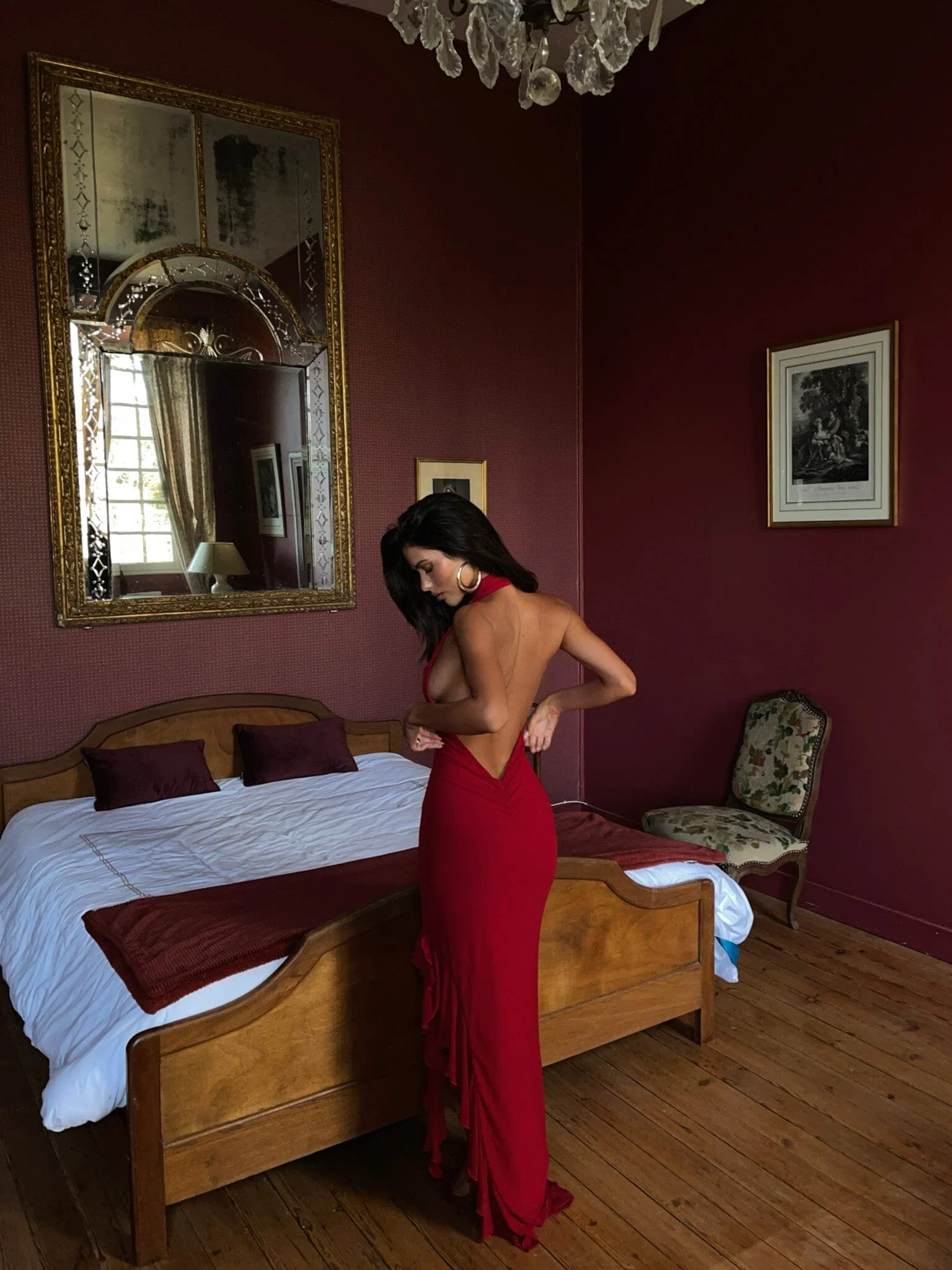 ZOEI MAXI DRESS DEEP RED - Image 8